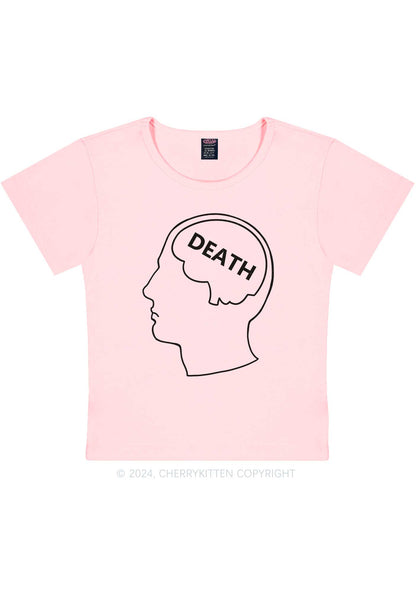 Death In Mind Y2K Baby Tee Cherrykitten