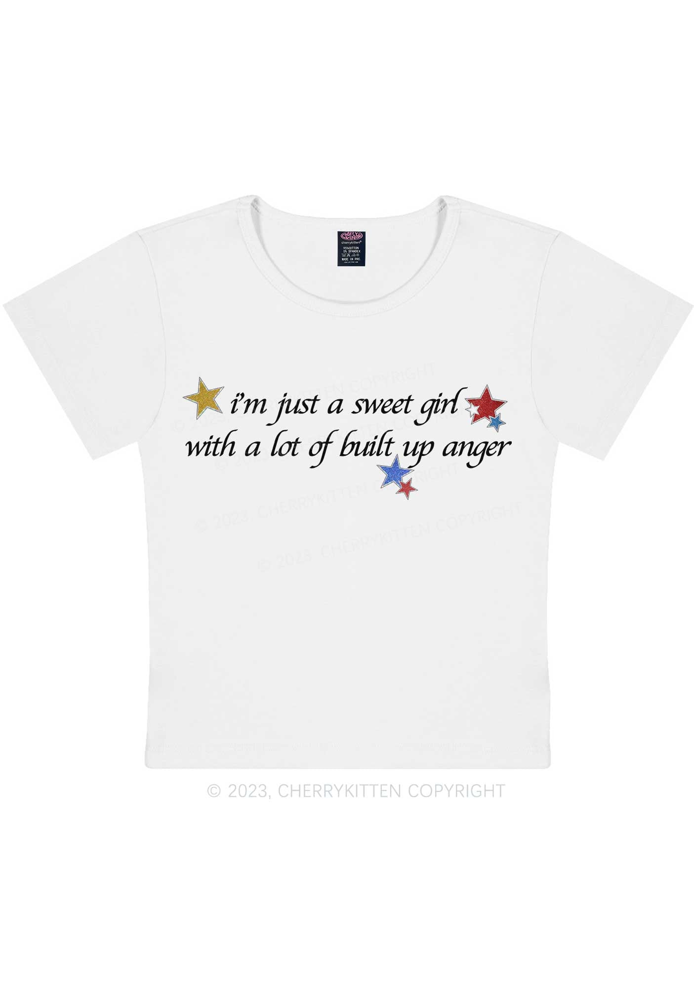 Curvy I'm A Sweet Girl Y2K Baby Tee Cherrykitten