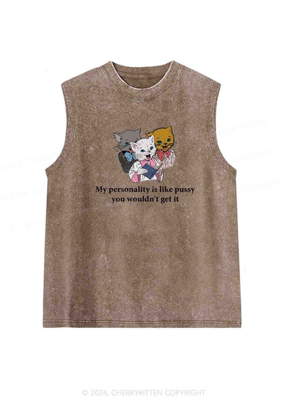 Personality Like Puxxy Y2K Washed Tank Cherrykitten