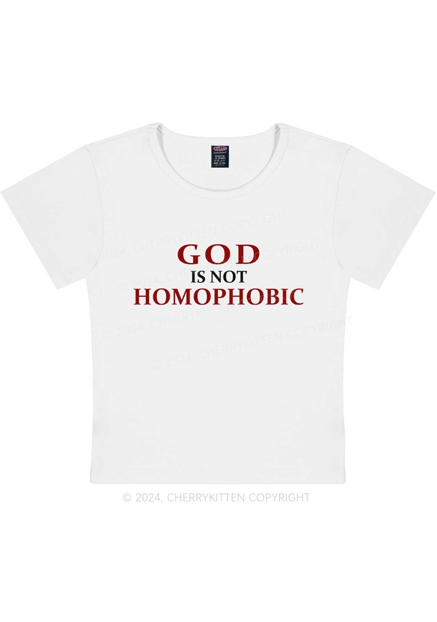 God Is Not Homophobic Y2K Baby Tee Cherrykitten