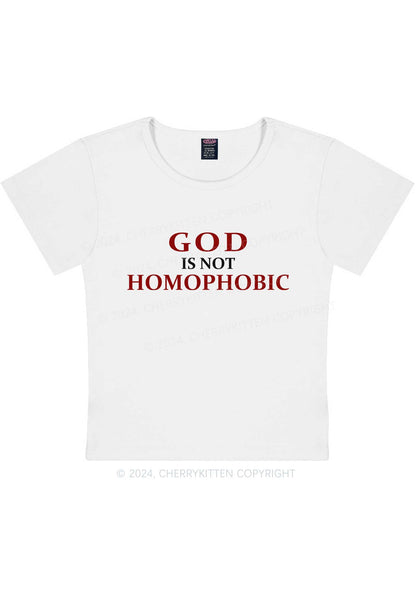 God Is Not Homophobic Y2K Baby Tee Cherrykitten