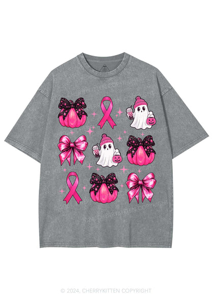 Halloween Pink Pumpkin Y2K Washed Tee Cherrykitten