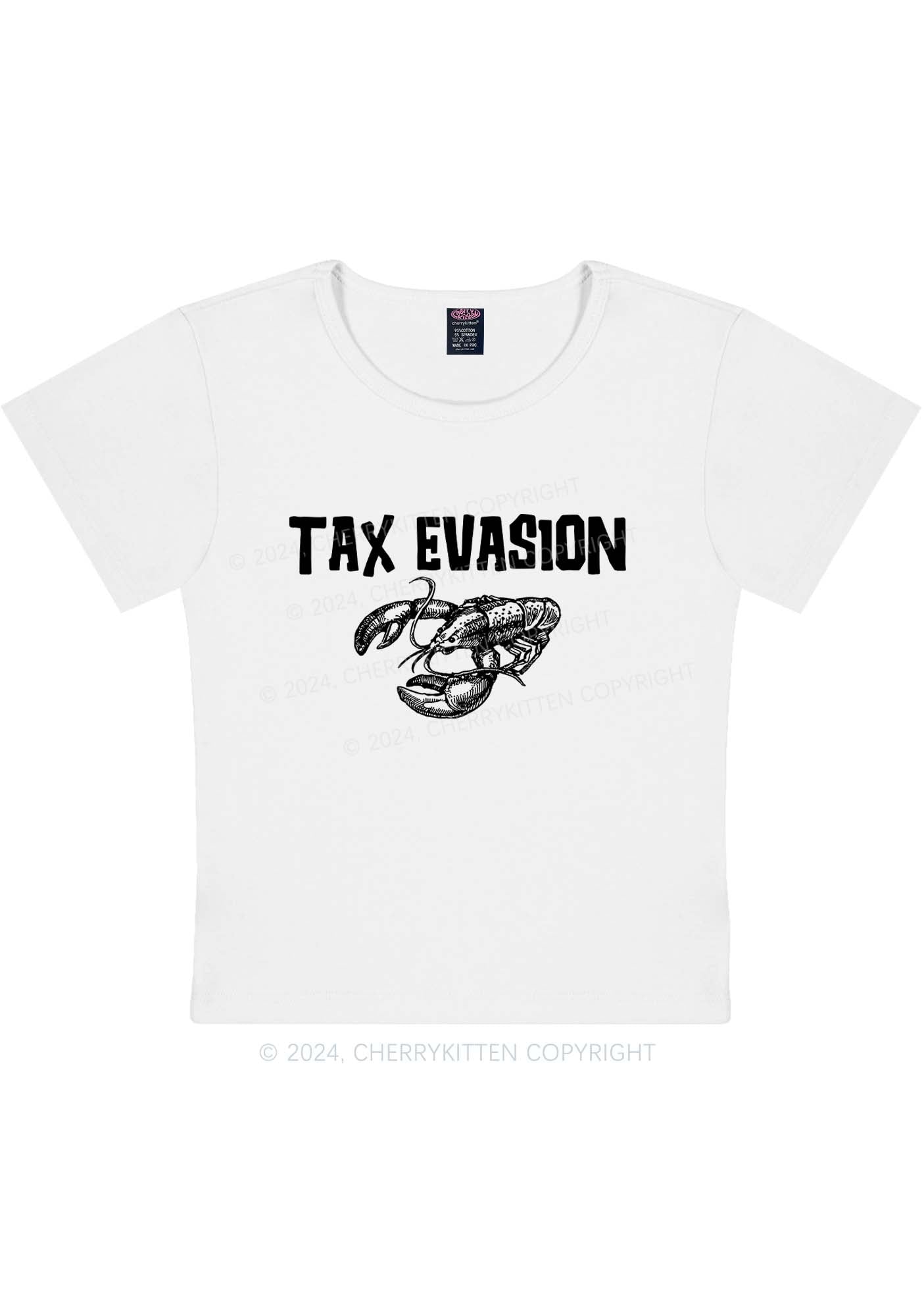 Tax Evasion Lobster Y2K Baby Tee Cherrykitten