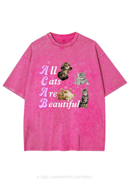 All Cats Are Beautiful Y2K Washed Tee Cherrykitten