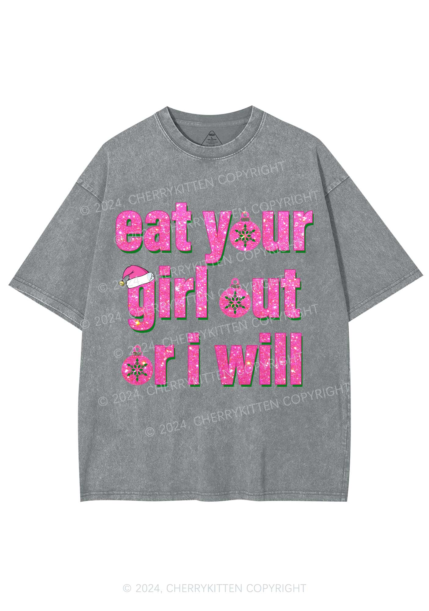 Christmas Eat Your Girl Y2K Washed Tee Cherrykitten