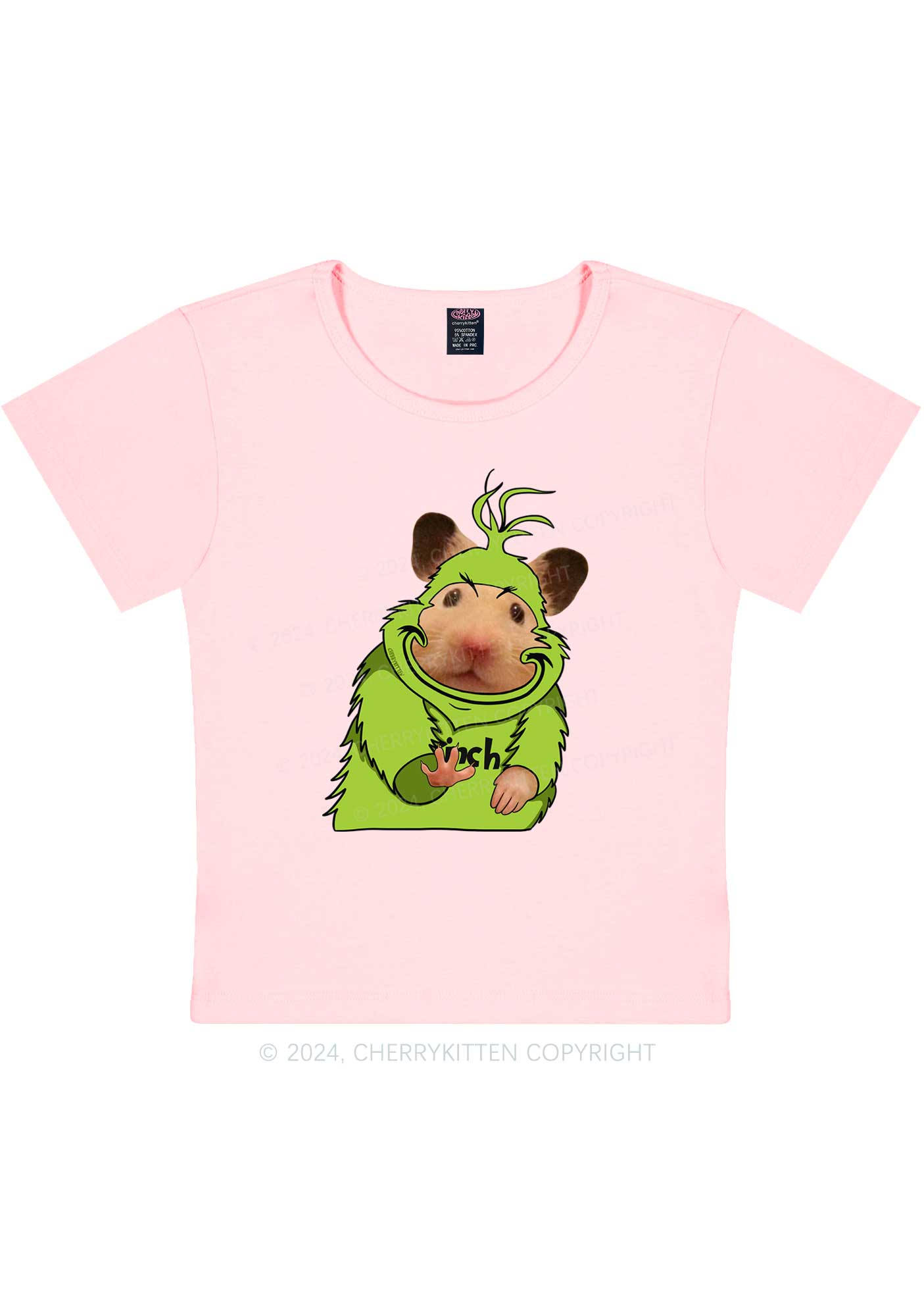 Christmas Green Ratz Y2K Baby Tee Cherrykitten