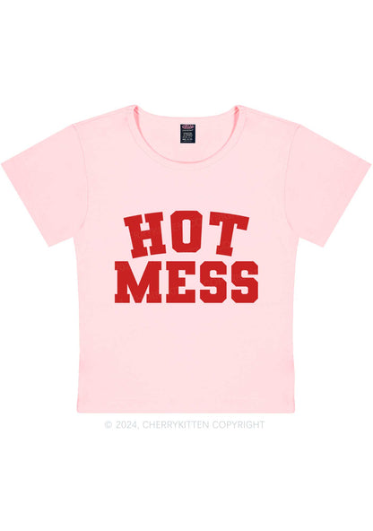 Hot Mess Y2K Baby Tee Cherrykitten