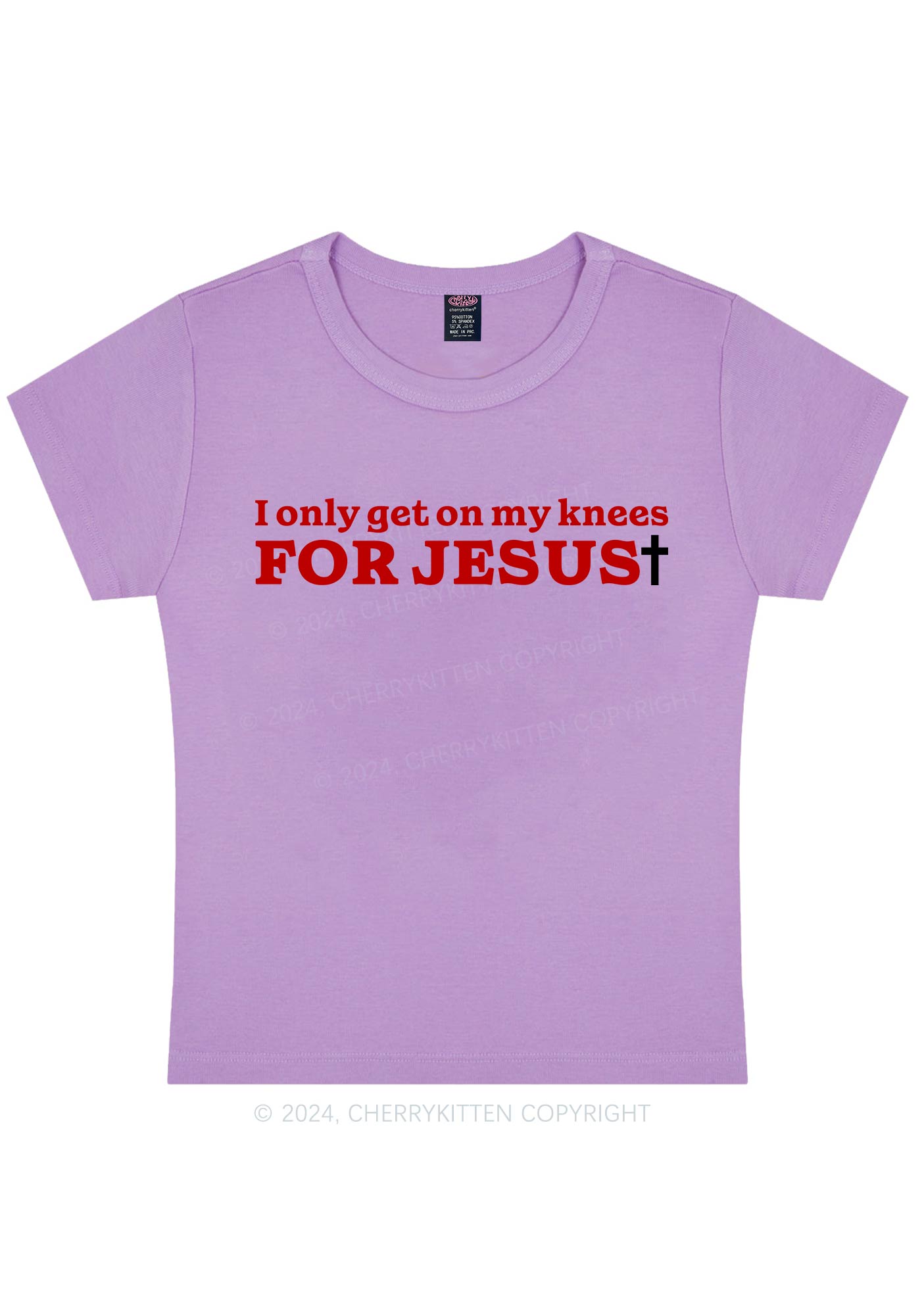 Get On Knees For Jesus Y2K Baby Tee Cherrykitten