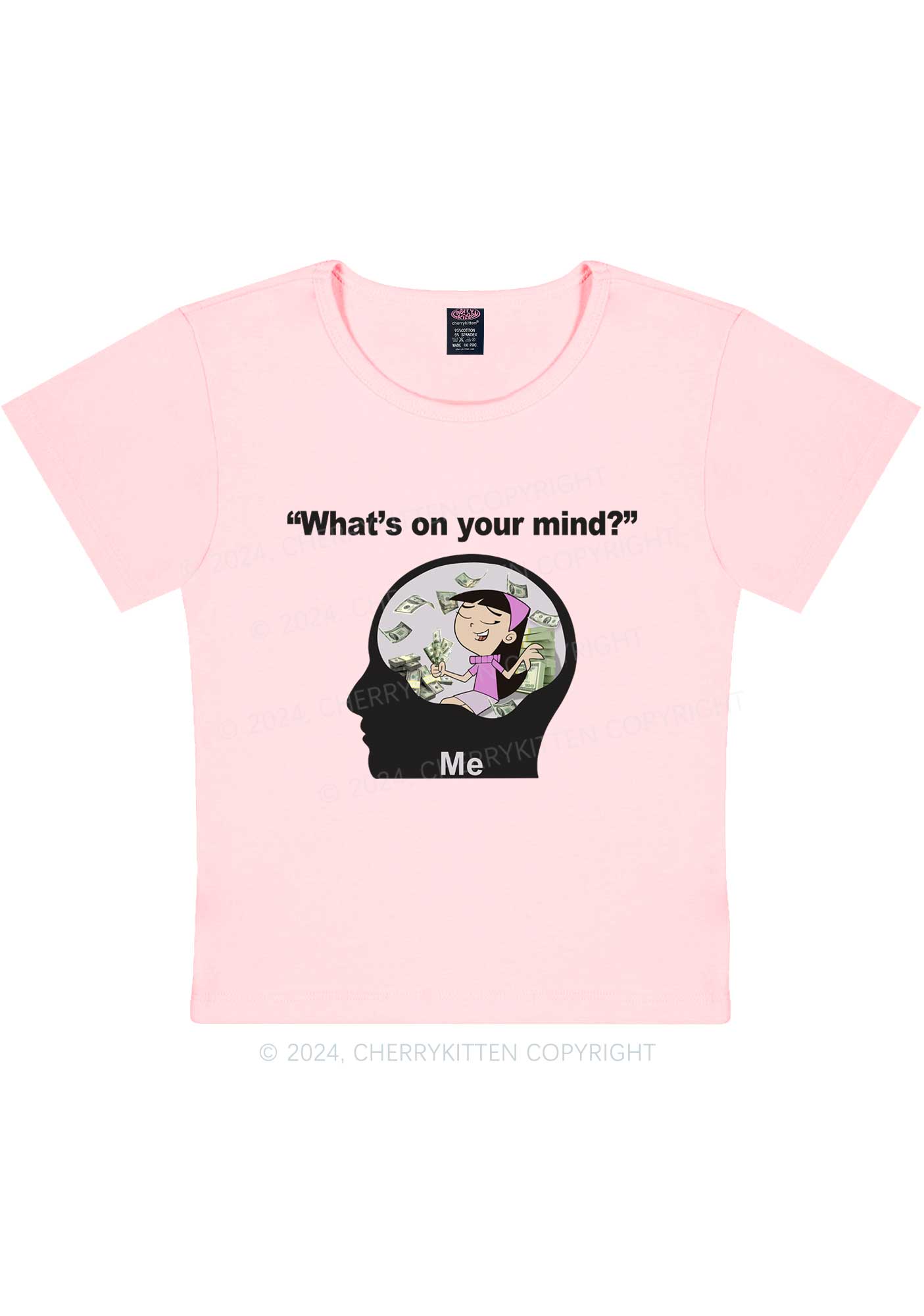 What's On Your Mind Y2K Baby Tee Cherrykitten