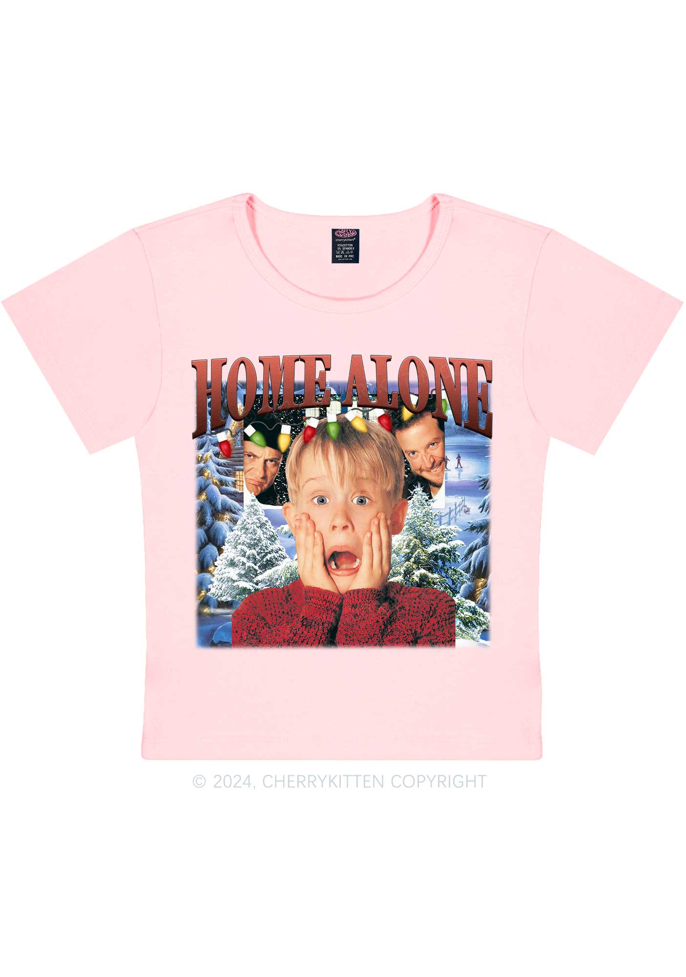 Christmas Home Alone Boy Y2K Baby Tee Cherrykitten