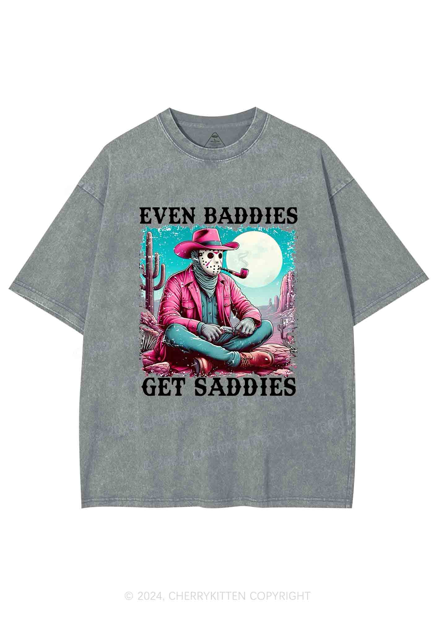 Halloween Baddies Cowboy Y2K Washed Tee Cherrykitten