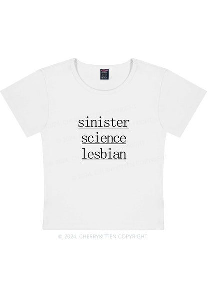 Sinister Science Lesbian Y2K Baby Tee Cherrykitten