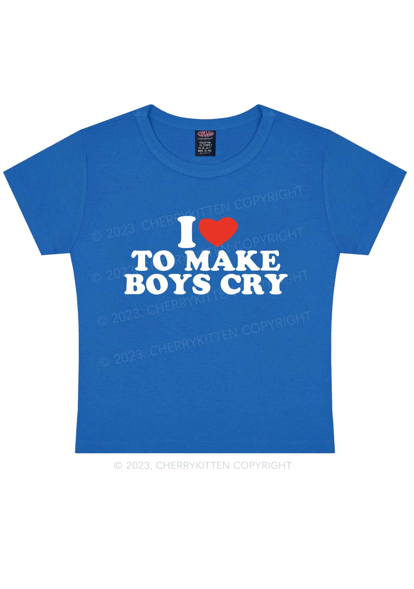 Cherrykitten Love To Make Boys Cry Y2k Baby Tee for Sale