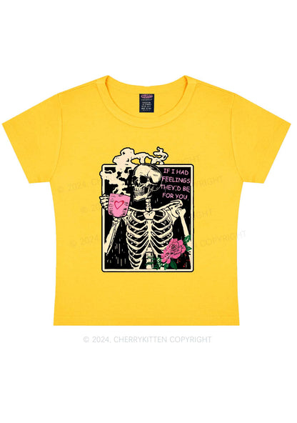 Skeleton Had Feelings Y2K Valentine's Day Baby Tee Cherrykitten