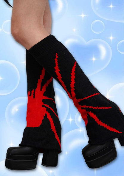 Red Spider Y2K Leg Warmers Cherrykitten