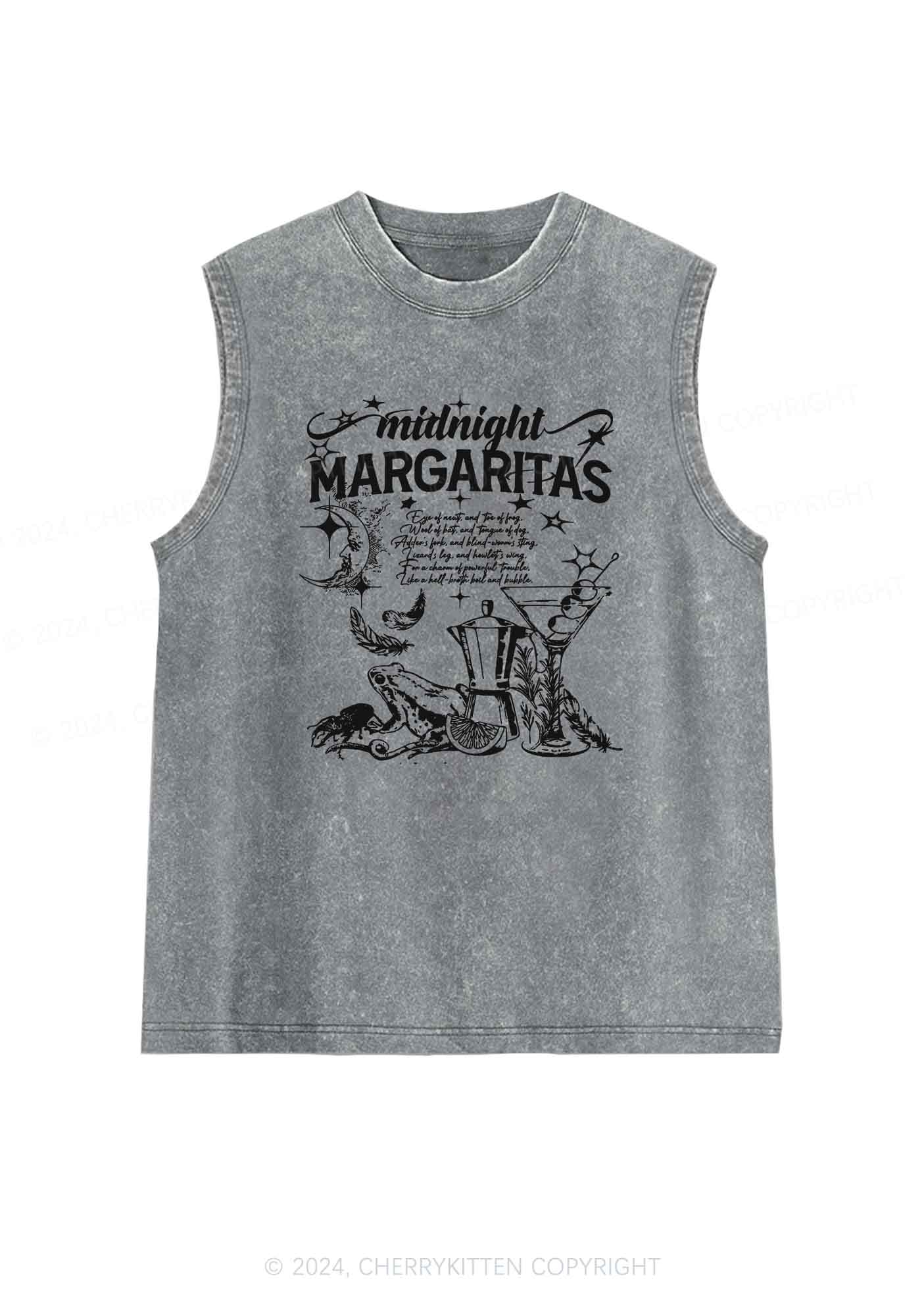 Halloween Midnight Margaritas Y2K Washed Tank Cherrykitten