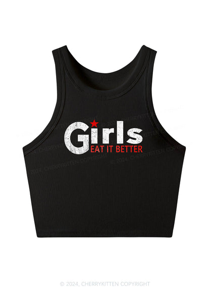 Girls Eat It Better Y2K Crop Tank Top Cherrykitten