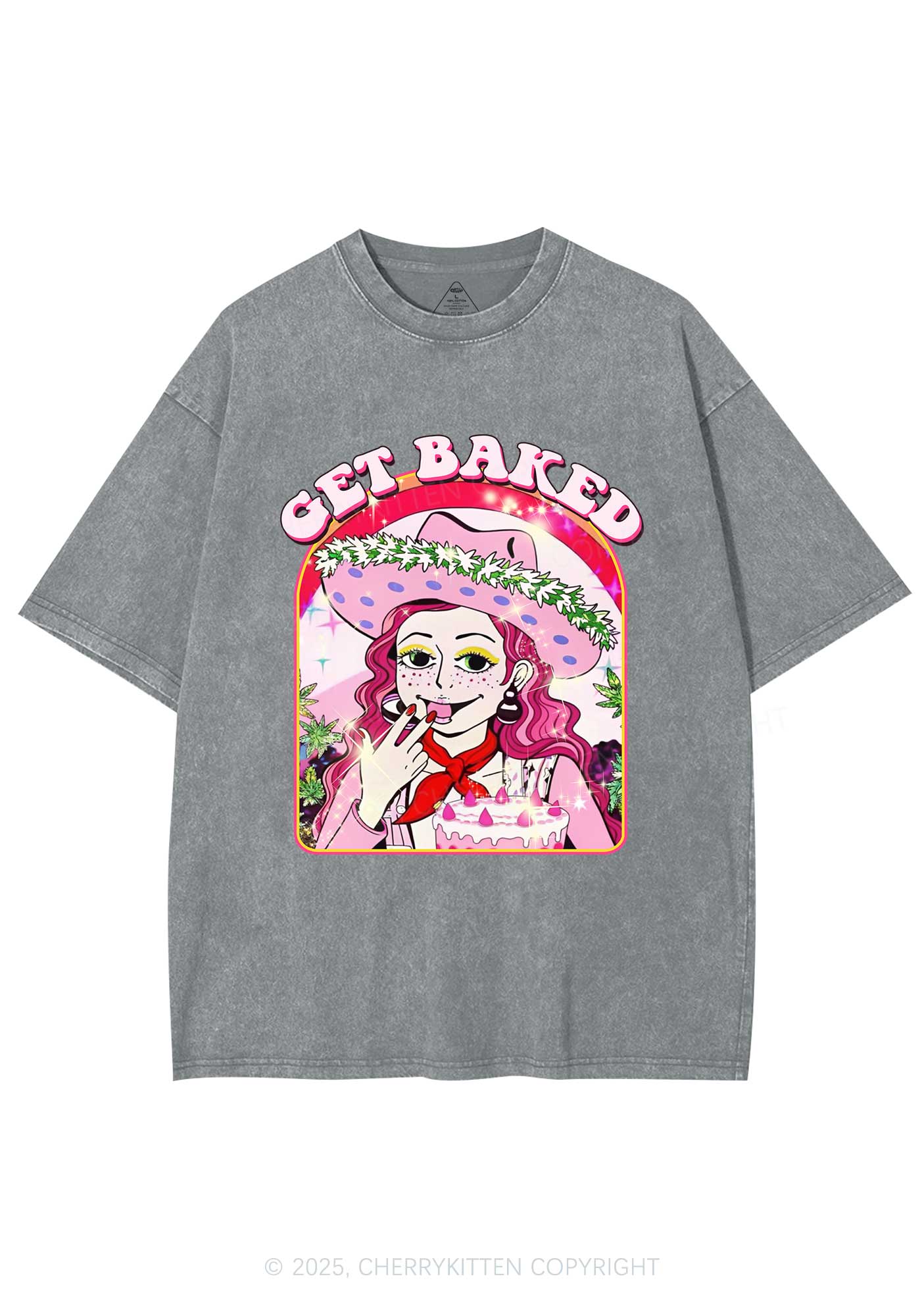 Get Baked Y2K Washed Tee Cherrykitten