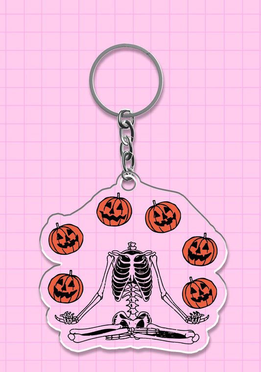 Halloween Pumpkin Head Skeleton 1Pc Y2K Keychain Cherrykitten