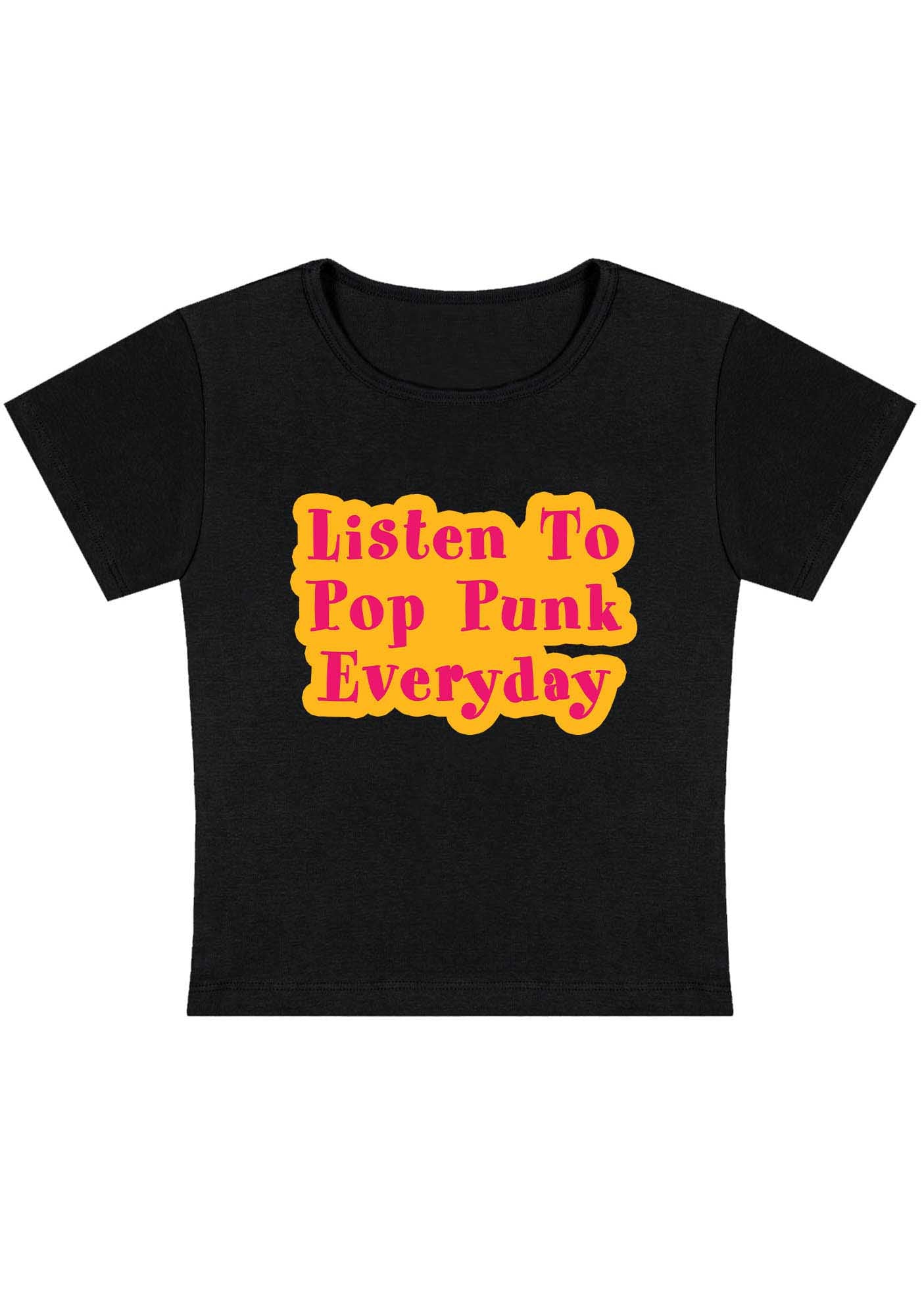 Curvy Listen To Pop Punk Everyday Baby Tee