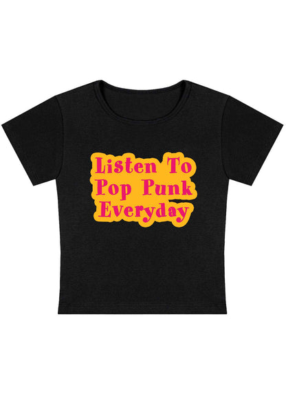 Curvy Listen To Pop Punk Everyday Baby Tee