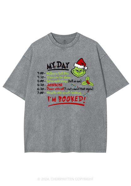 Christmas My Day I'm Booked Y2K Washed Tee Cherrykitten