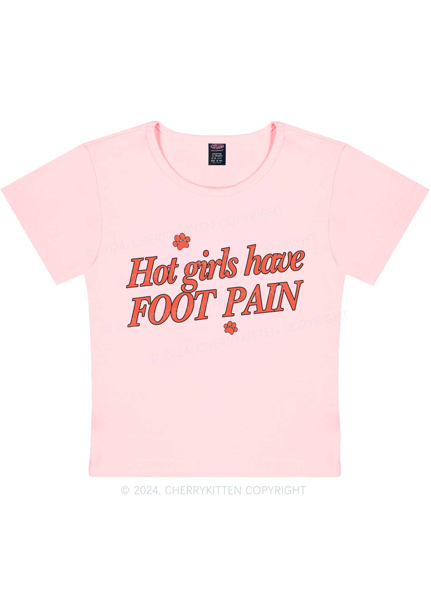 Hot Girls Have Foot Pain Y2K Baby Tee Cherrykitten