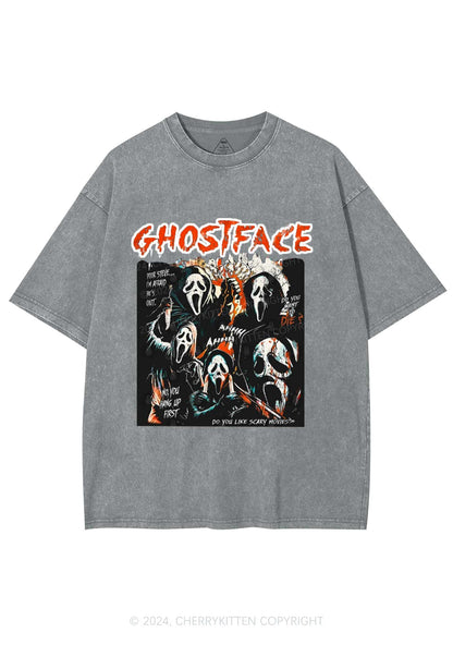 Halloween Scream Ghost Y2K Washed Tee Cherrykitten