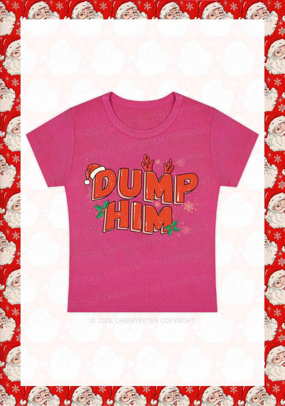 Dump Him Christmas Y2K Baby Tee Cherrykitten