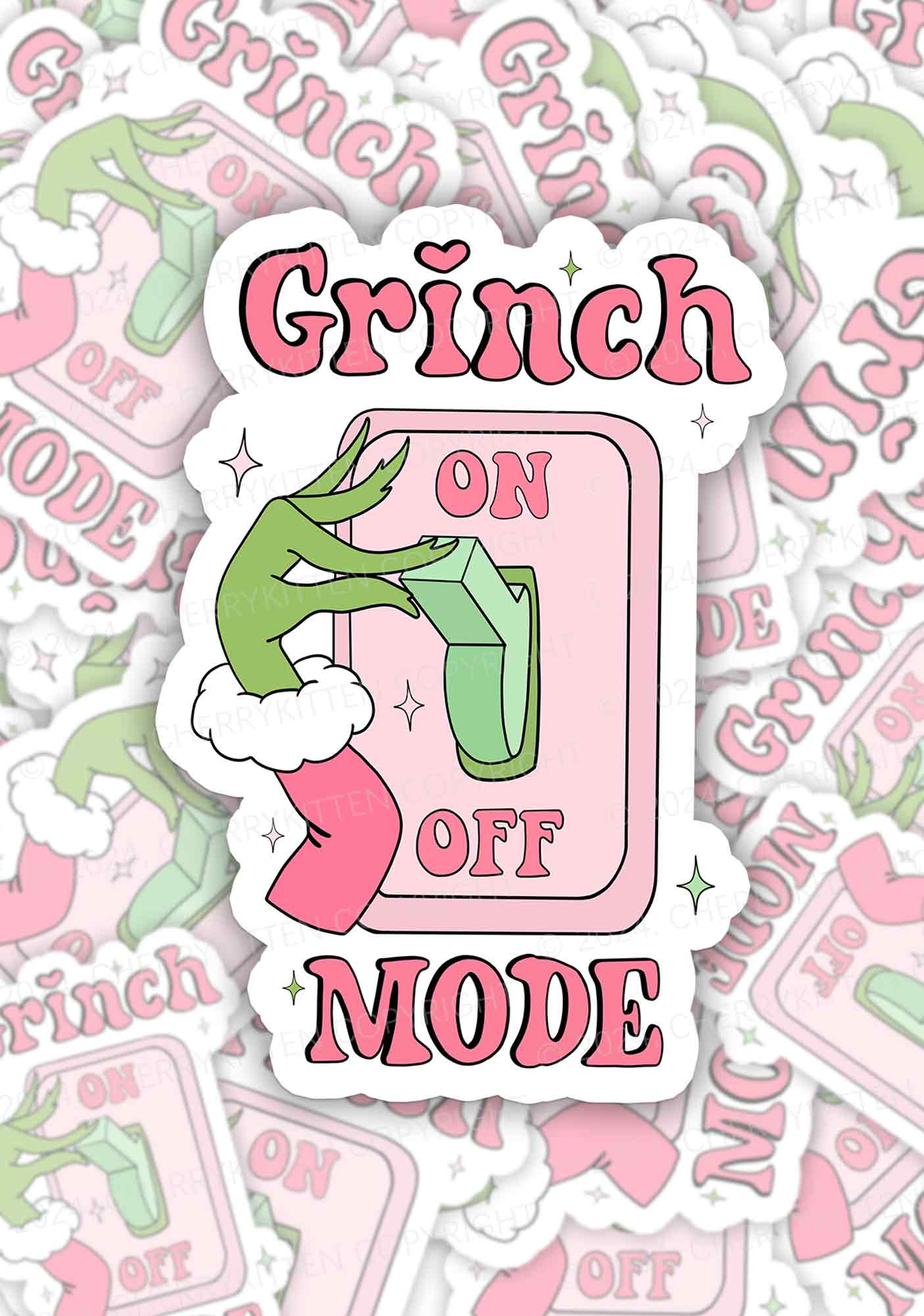 Christmas On Off Mode 1Pc Y2K Sticker Cherrykitten