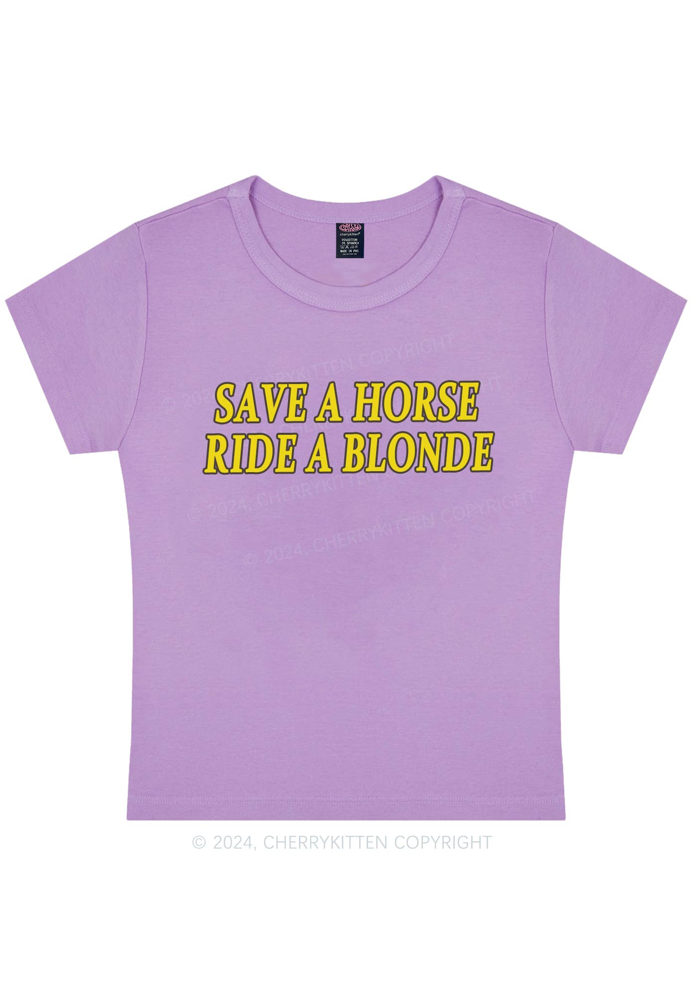 Save Horse Ride Blonde Y2K Baby Tee Cherrykitten