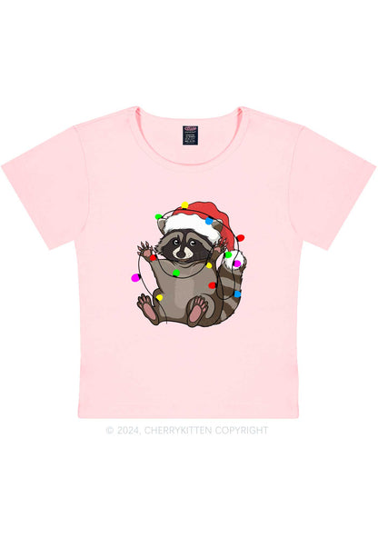 Christmas Raccoon Y2K Baby Tee Cherrykitten