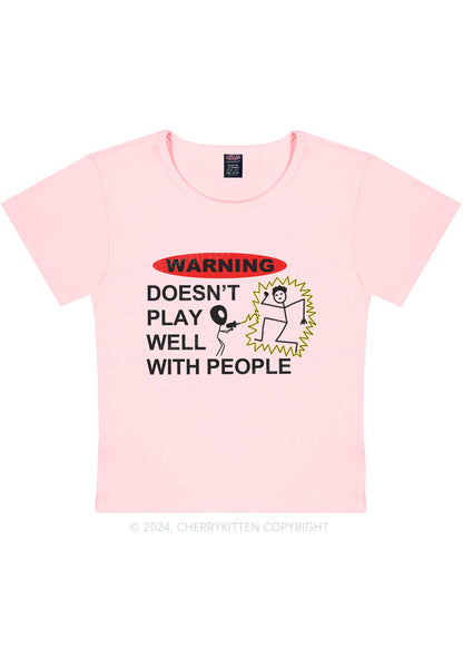 Play Warning Y2K Baby Tee Cherrykitten