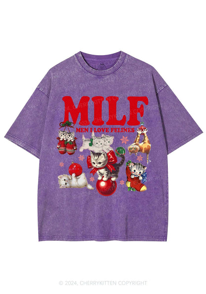 Christmas Cat Mxxf Y2K Washed Tee Cherrykitten