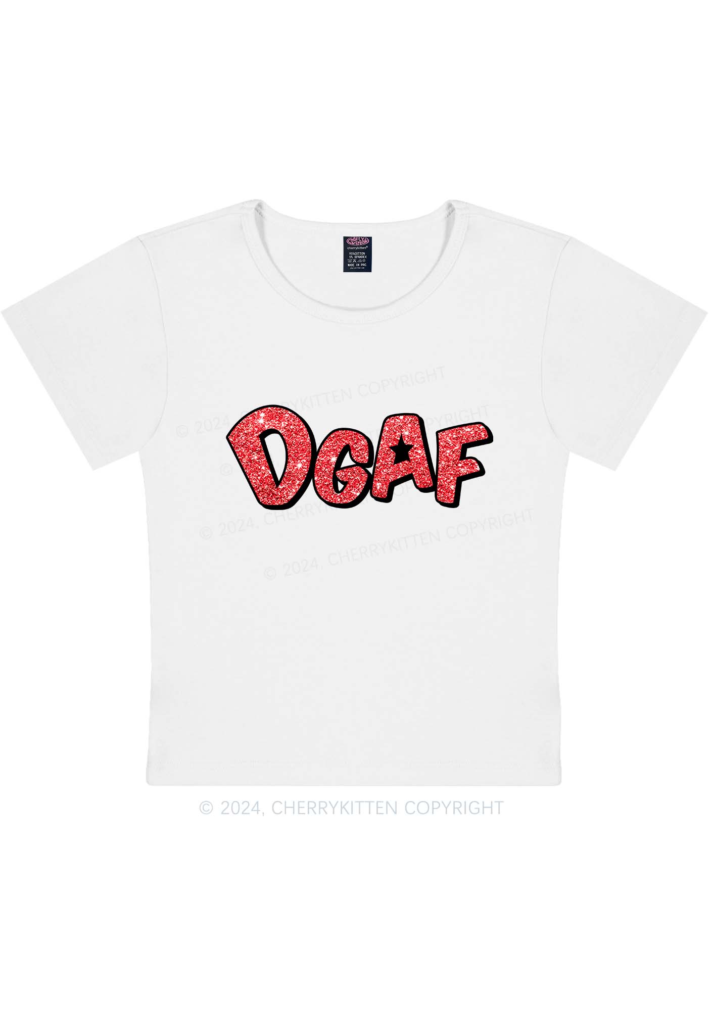 Curvy DGAF Lip Print Y2K Baby Tee Cherrykitten