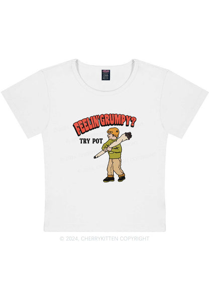 Curvy Feelin' Grumpy Y2K Baby Tee Cherrykitten