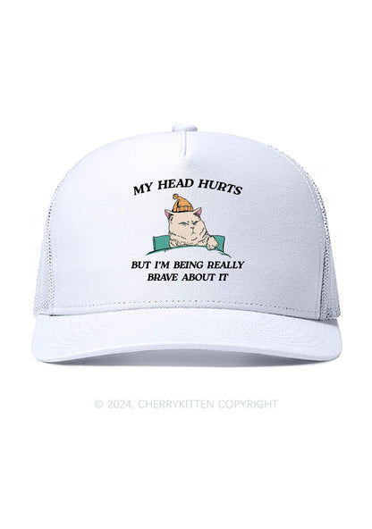 Head Hurts Y2K Trucker Mesh Hat Cherrykitten