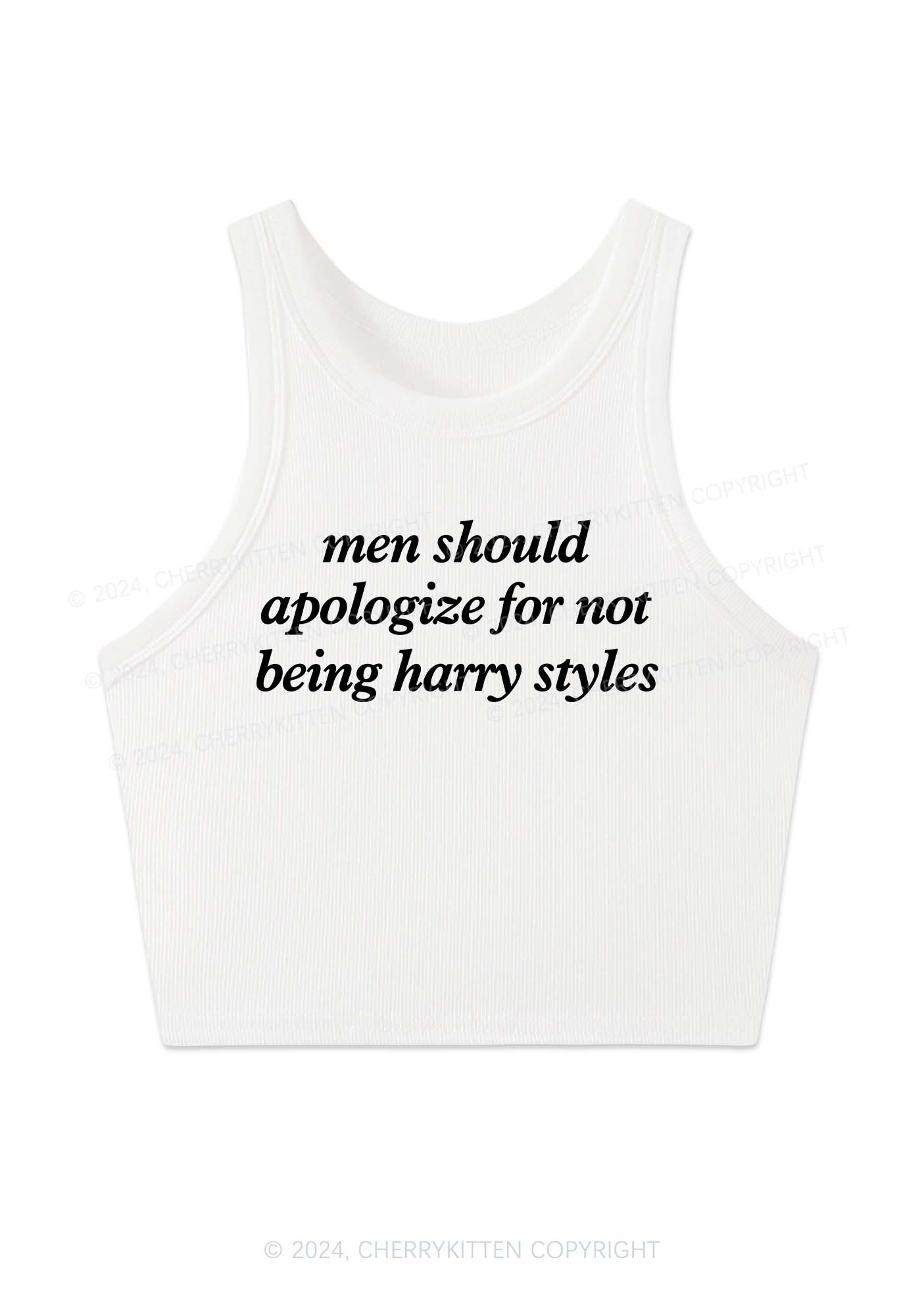 Men Should Apologize Y2K Crop Tank Top Cherrykitten