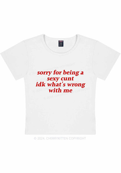 Sorry For Being Cxxt Y2K Baby Tee Cherrykitten