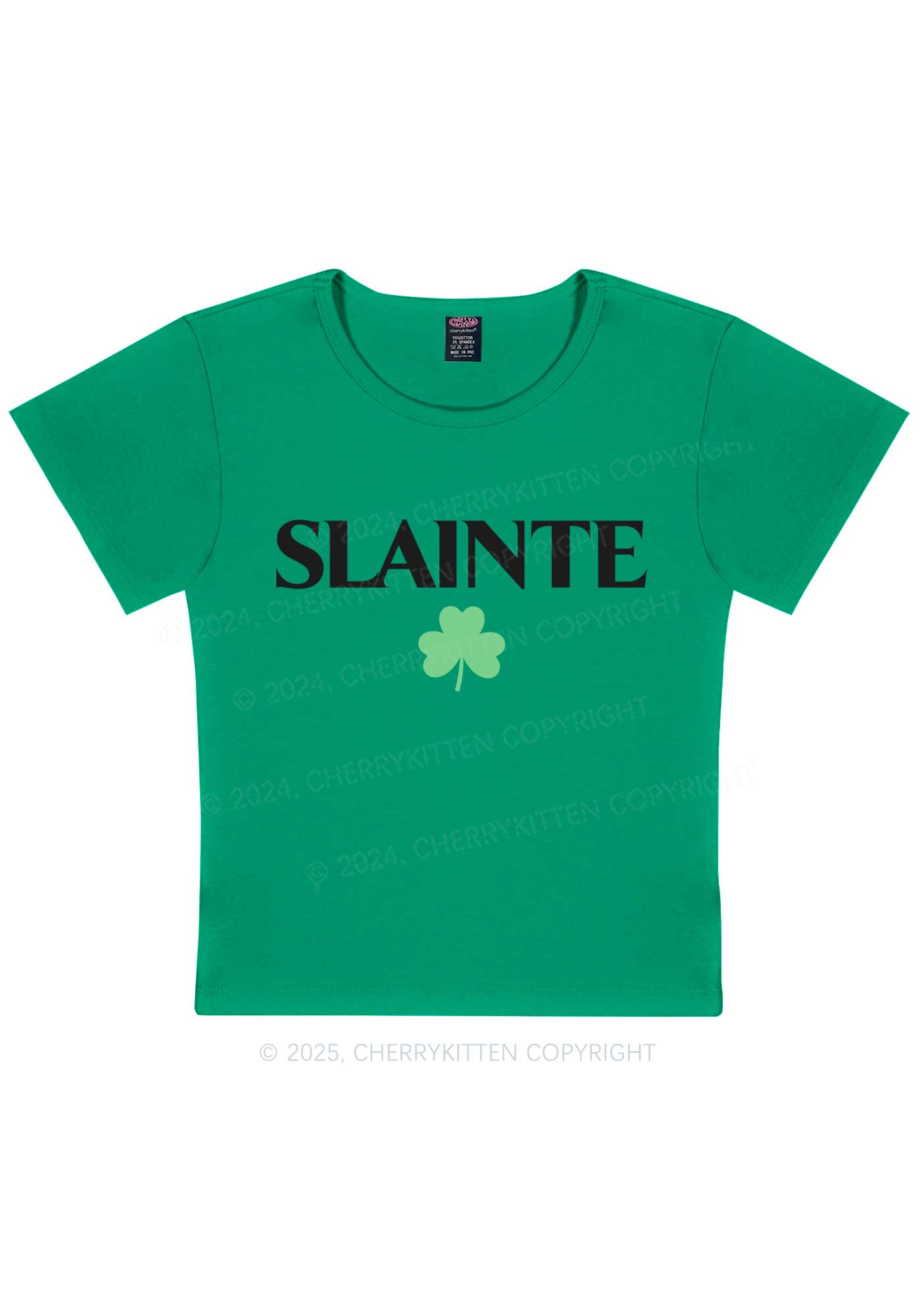 Slainte St Patricks Y2K Baby Tee Cherrykitten