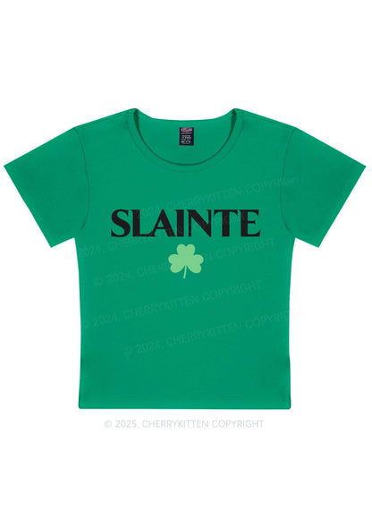 Slainte St Patricks Y2K Baby Tee Cherrykitten