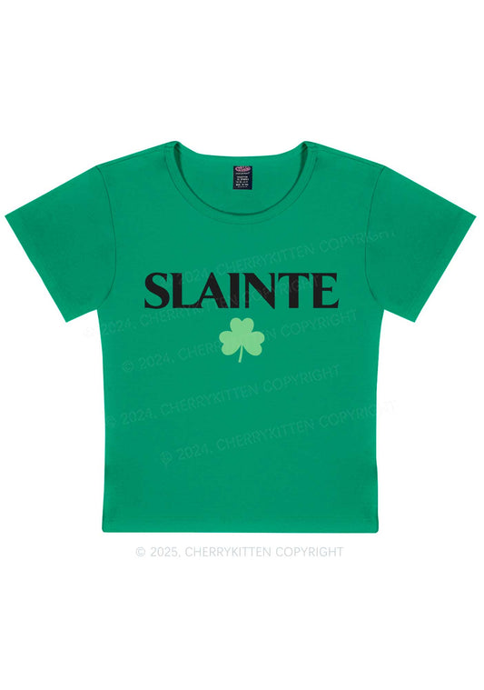 Slainte St Patricks Y2K Baby Tee Cherrykitten