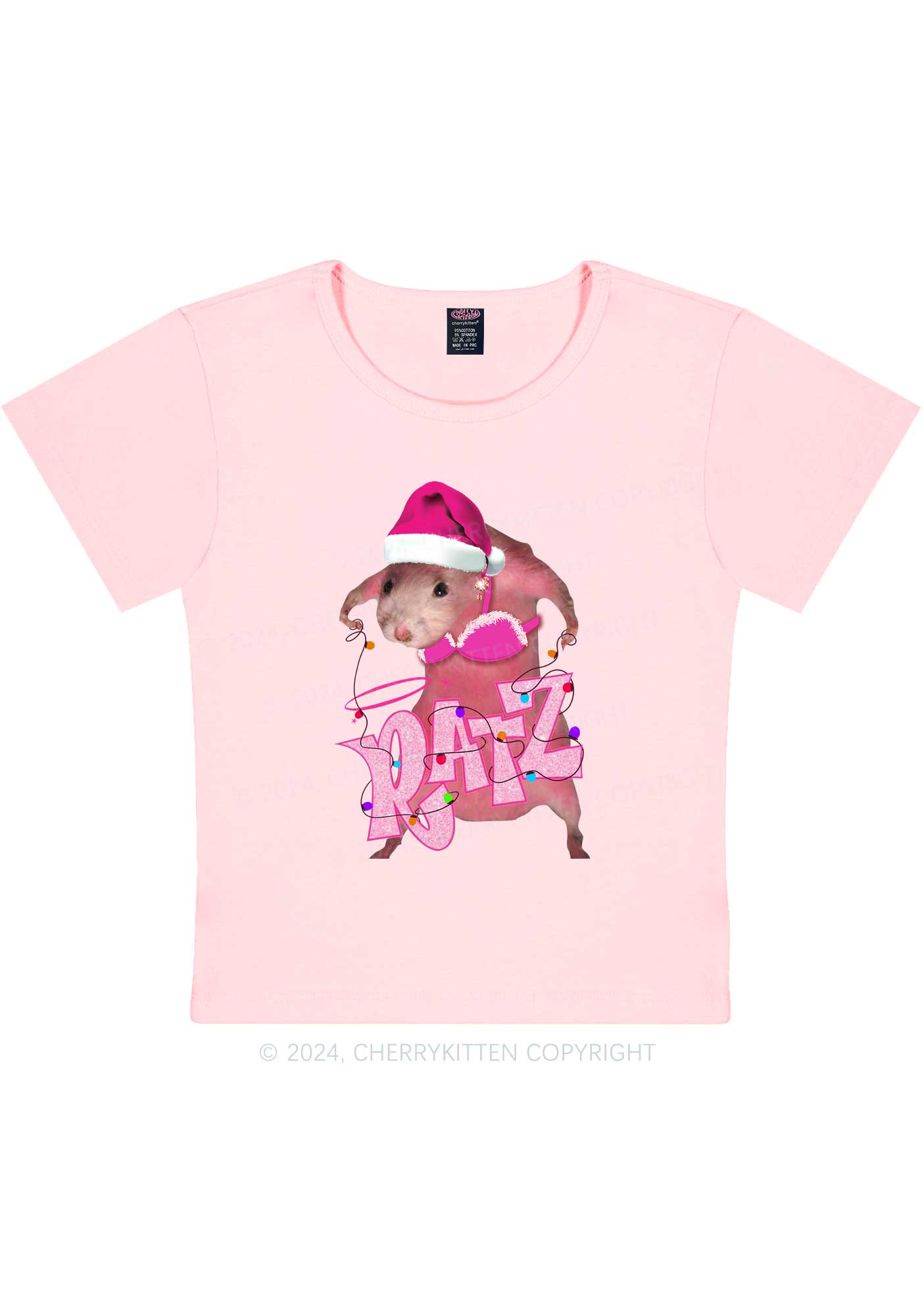 Christmas Ratz Y2K Baby Tee Cherrykitten