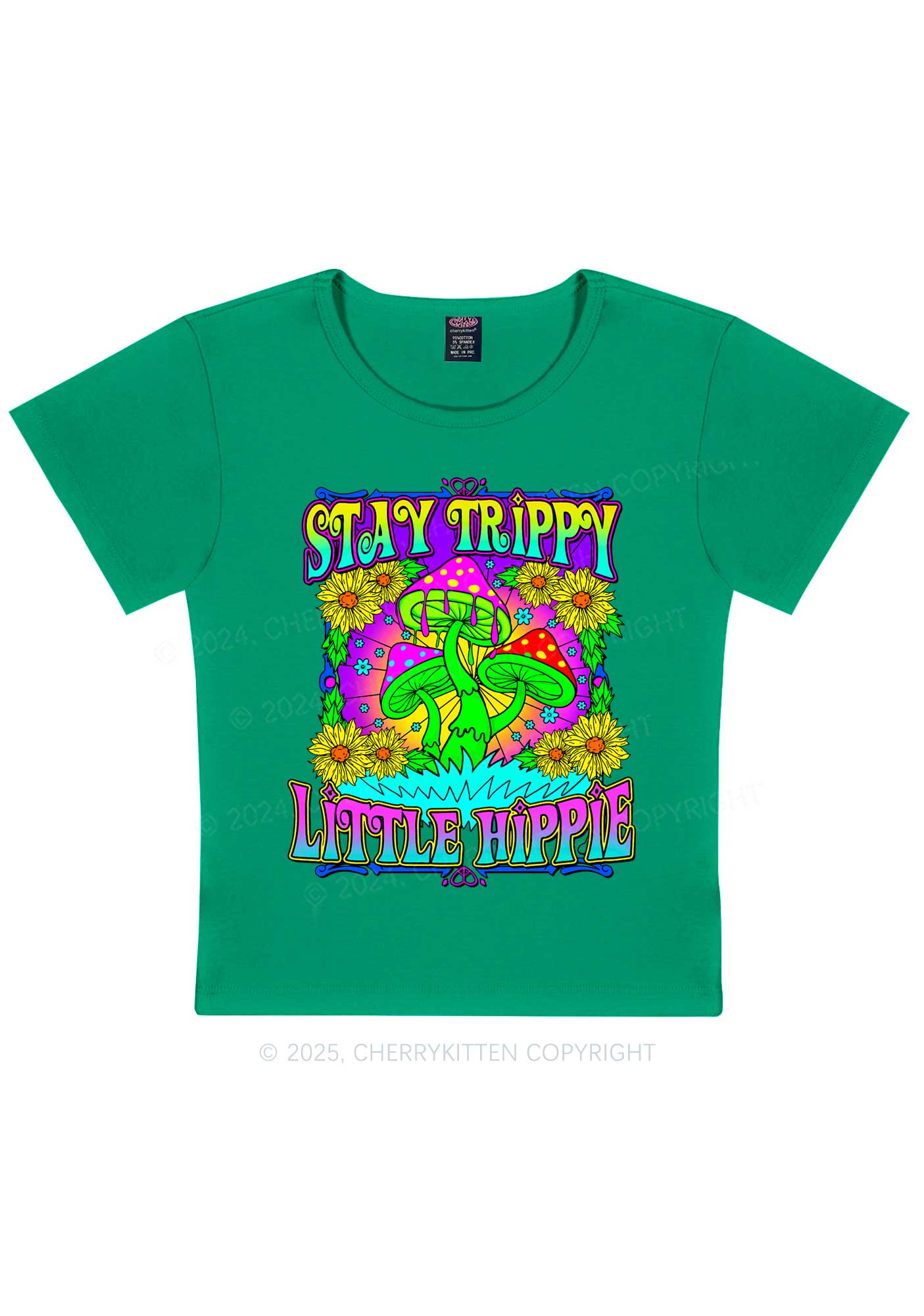 Stay Trippy Little Hippie Y2K Baby Tee Cherrykitten