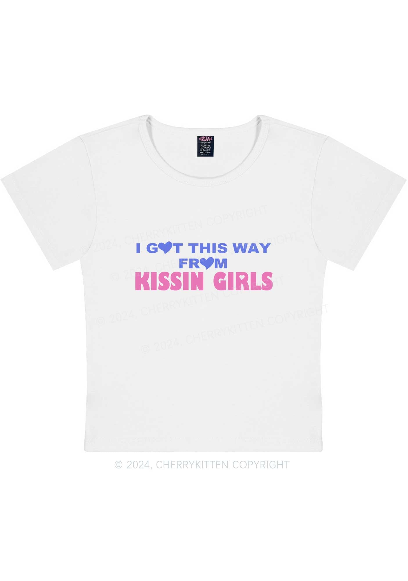 Kissin Girls Y2K Baby Tee Cherrykitten