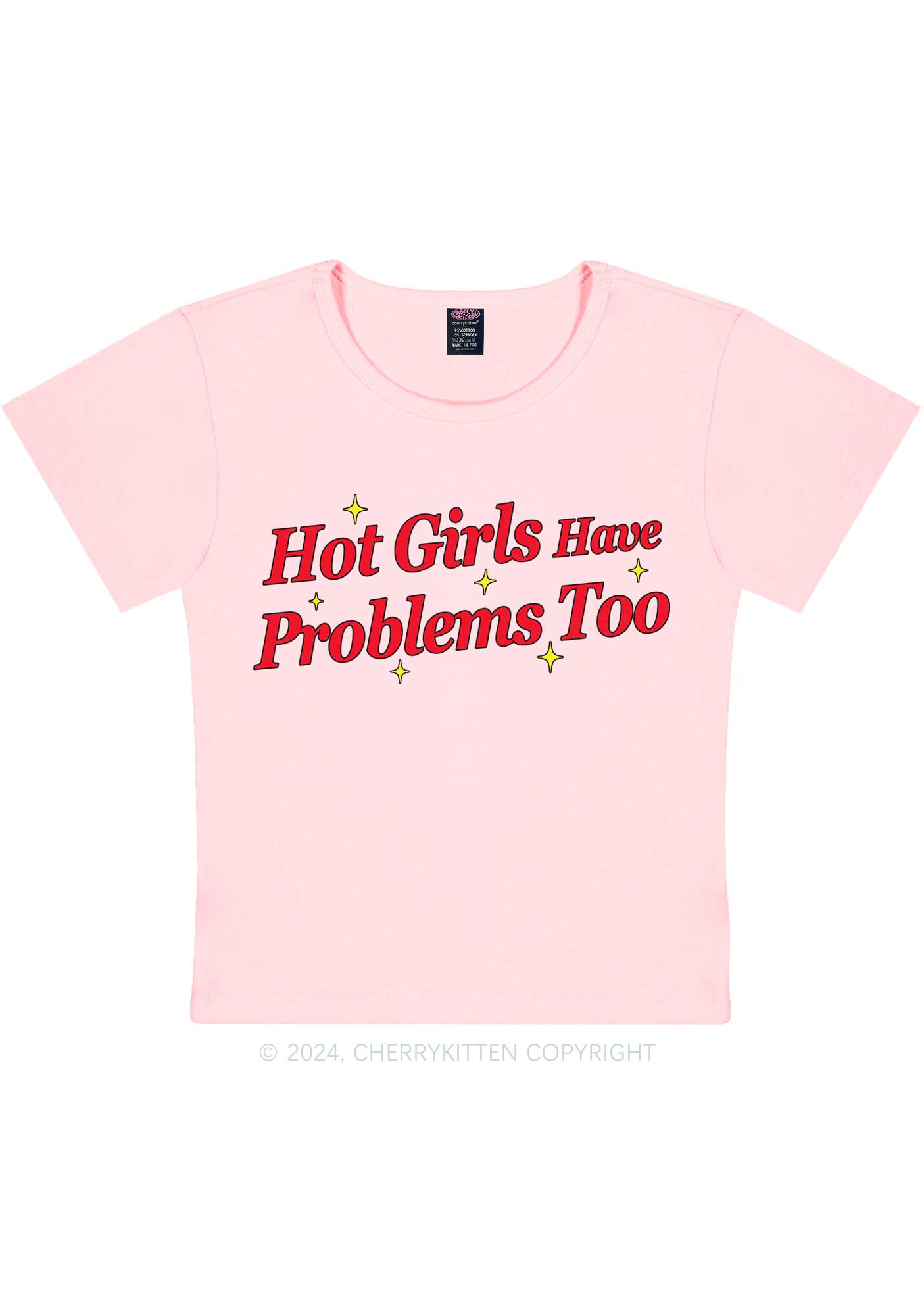 Hot Girls Have Problems Too Y2K Baby Tee Cherrykitten