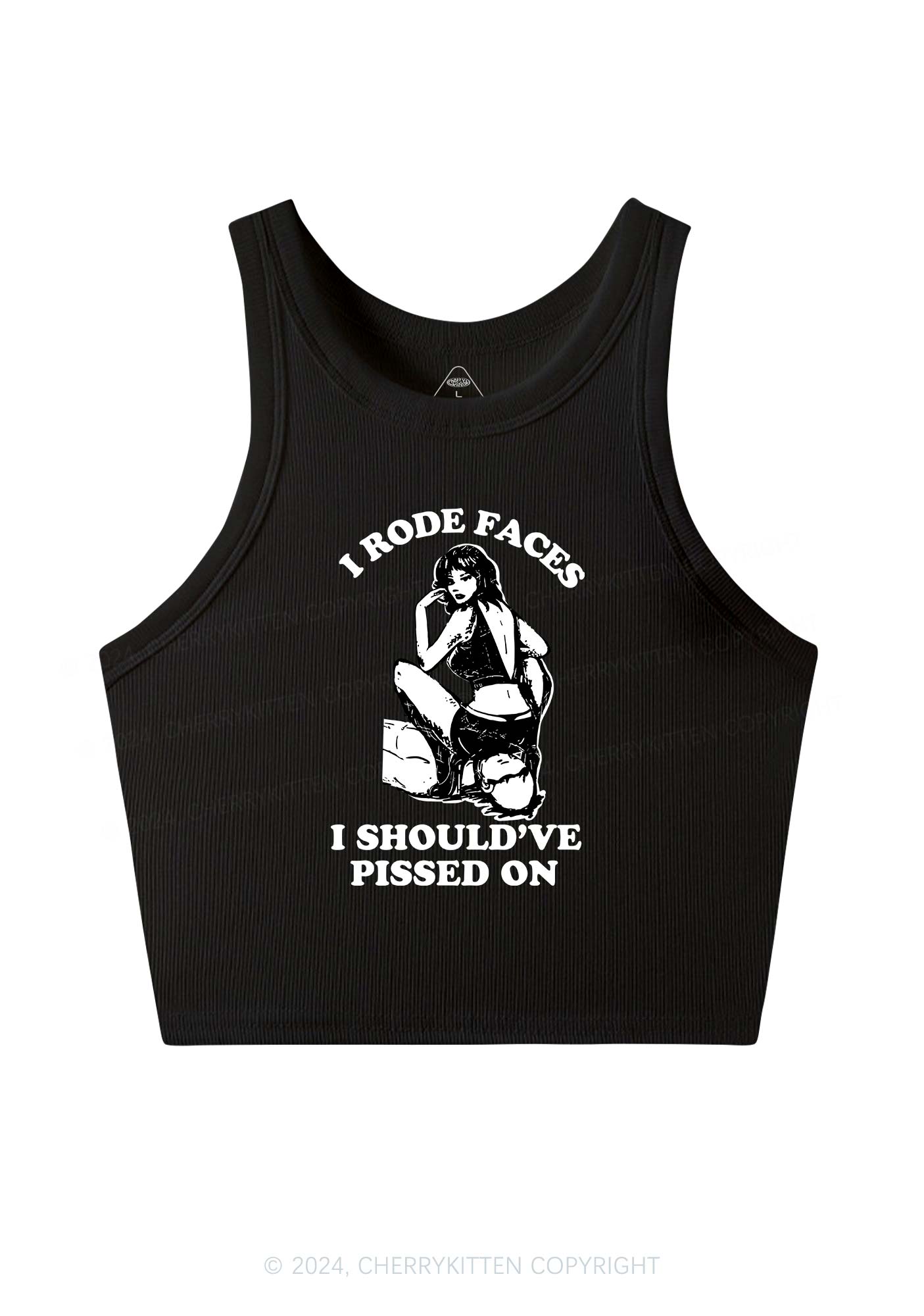 I Rode Faces Y2K Crop Tank Top Cherrykitten