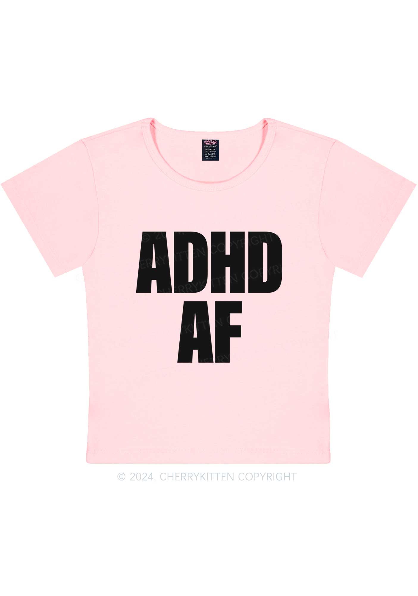 ADHD AF Y2K Baby Tee Cherrykitten