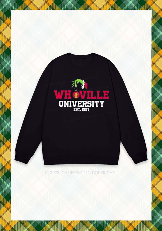 Whoville University EST. 1957 Christmas Y2K Sweatshirt Cherrykitten