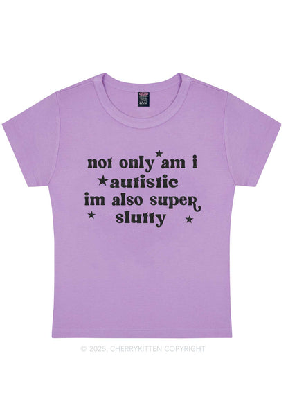 Autistic Slxtty Y2K Baby Tee Cherrykitten